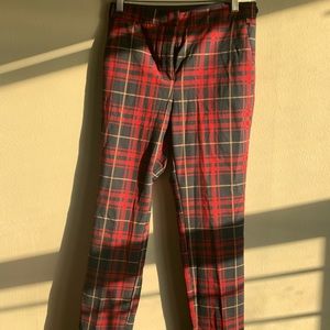 Red plaid Zara slacks